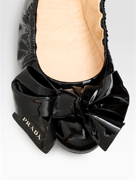 prada big bow ballet flats|Prada padded ballet flats.